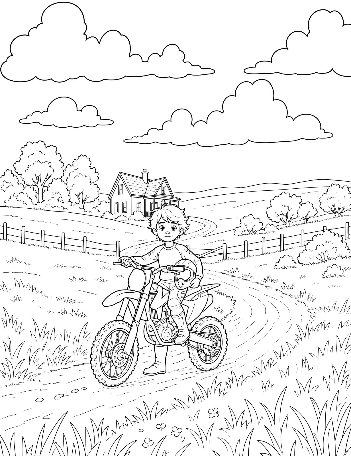 Dirt Bike Adventures - The Great Race Coloring Pages - Image 2