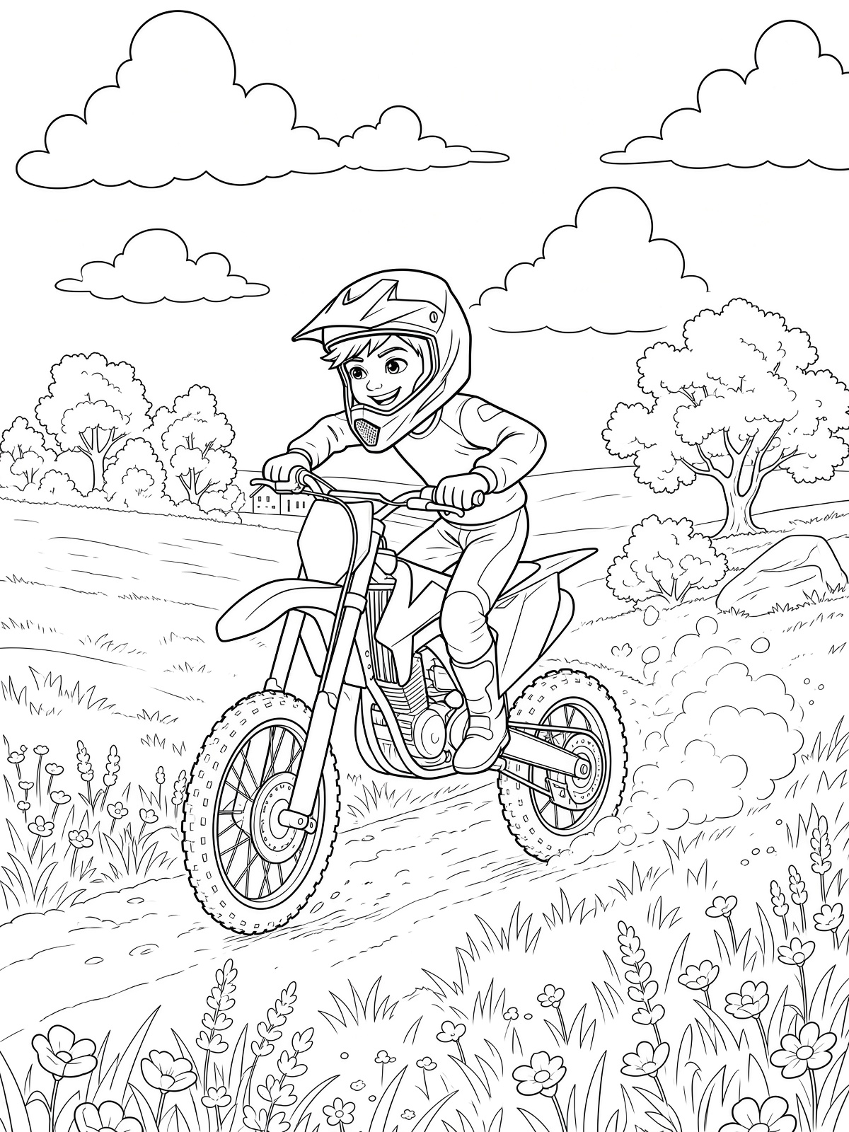 Dirt Bike Adventures - The Great Race Coloring Pages - Image 3