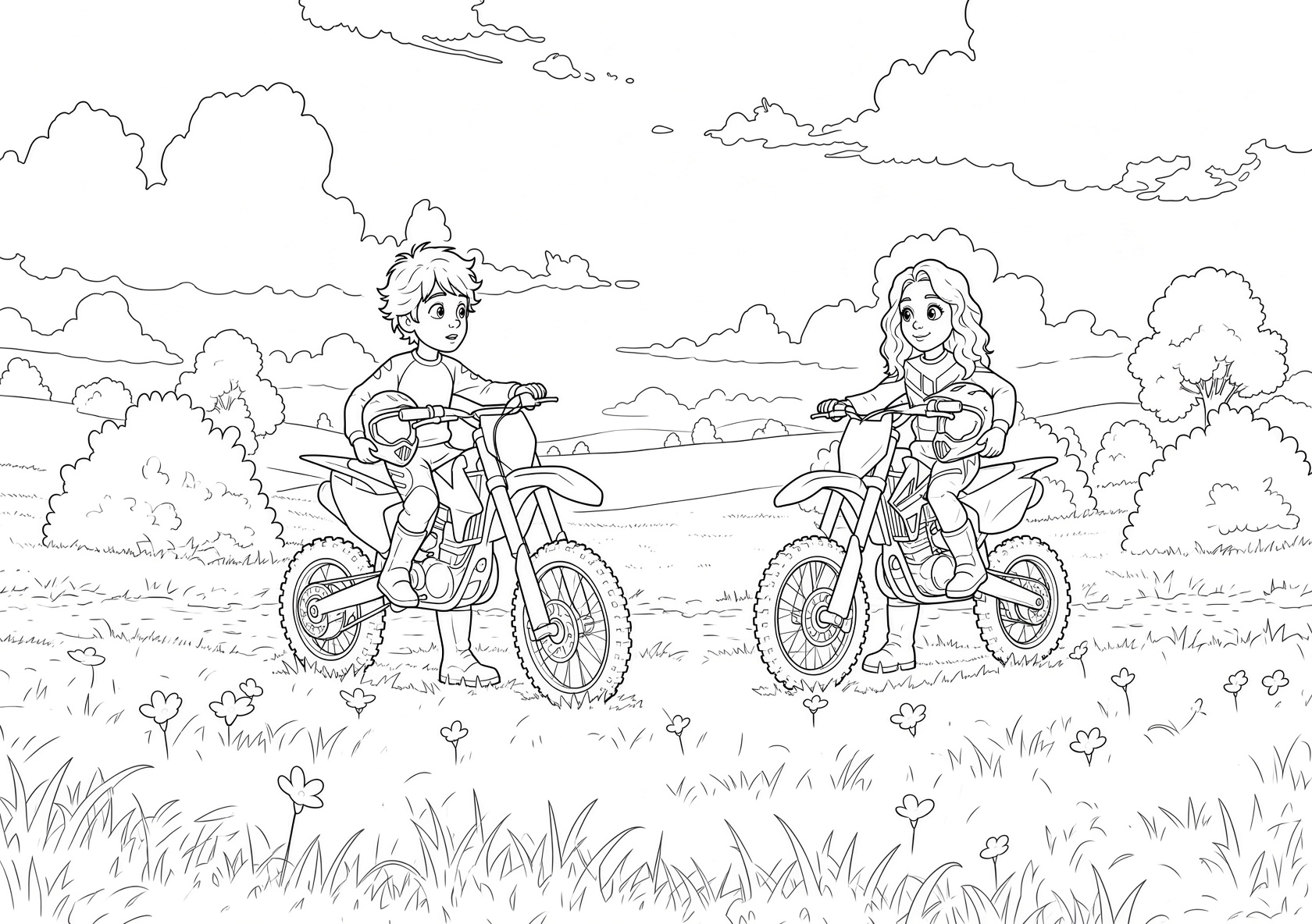 Dirt Bike Adventures - The Great Race Coloring Pages - Image 4